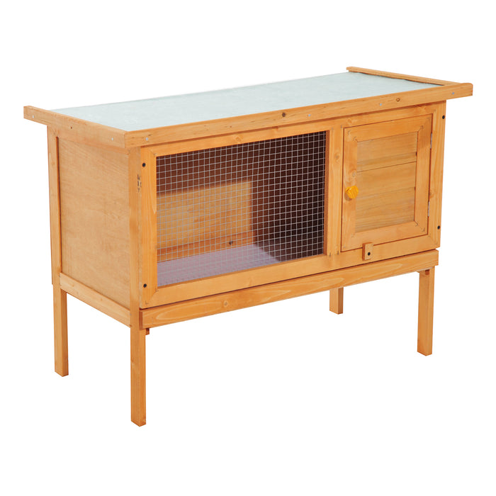 Rabbit Hutch with Spacious Interior - 90x45x65cm Fir Wood Cage - Ideal for Small Rabbits and Pets