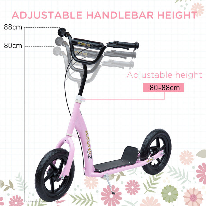 Kids' Stunt Scooter with 12" EVA Tires - Durable Push Scooter for Children, Pink Color - Fun & Safe Outdoor Ride for Young Teens