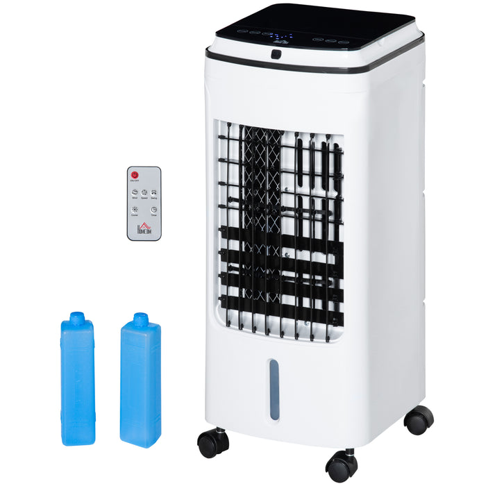 Evaporative Air Cooler with 4L Tank - 3-in-1 Portable Oscillating Fan with Timer and Remote Control - Ideal for Cooling and Refreshing Indoor Spaces