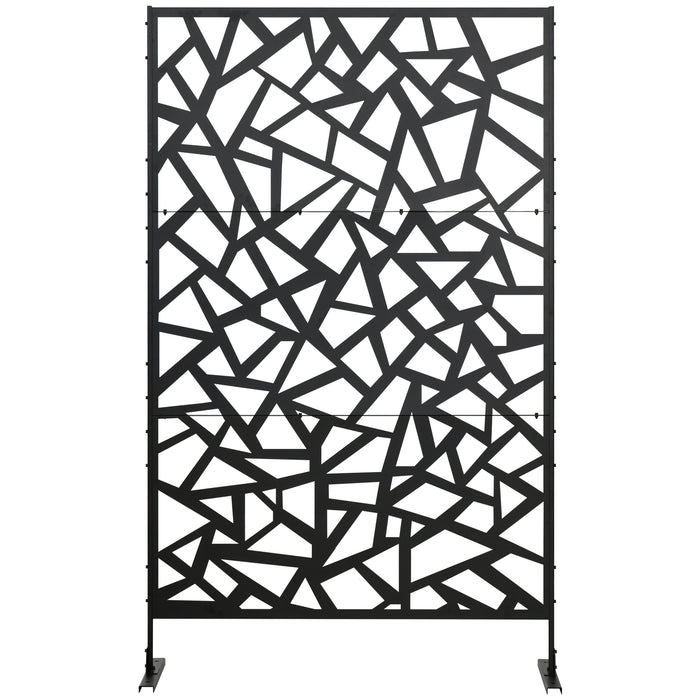 Metal Decorative Garden Partition Screen - Freestanding Outdoor Privacy Divider with Expansion Screws - Ideal for Patio, Deck, and Backyard Spaces