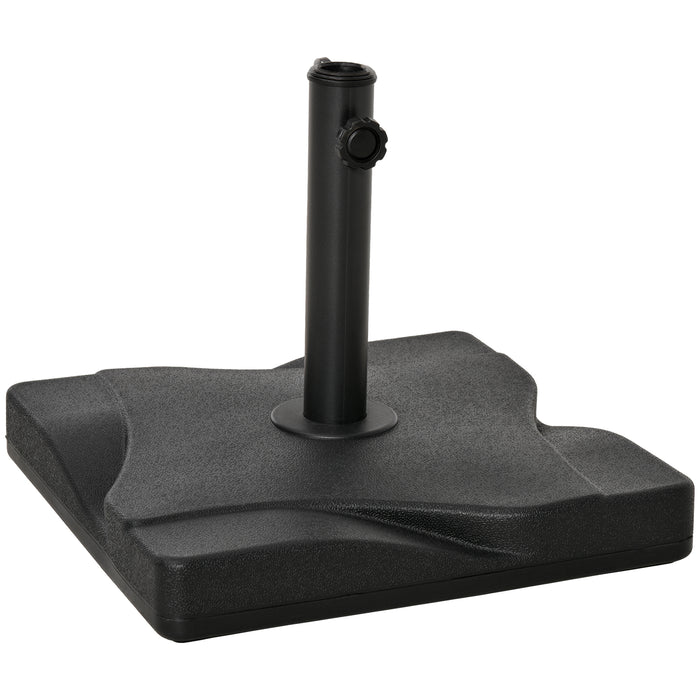 Heavy-Duty Square Cement Parasol Base - Black Umbrella Weight Stand for Outdoor Stability - Ideal for Garden, Patio and Poolside Use