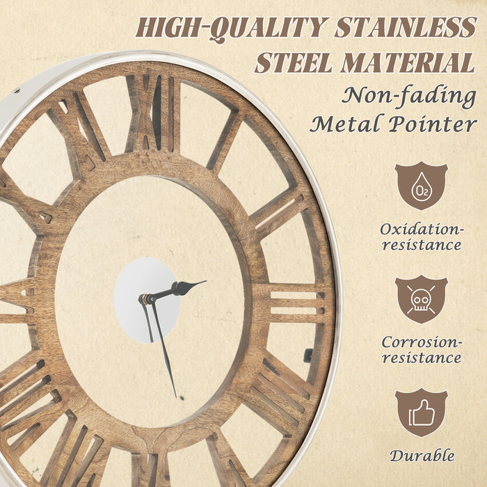 Silent Wall Clock - Classic 15.5/20 Inch Frame Design - Ideal for Quieting Your Space