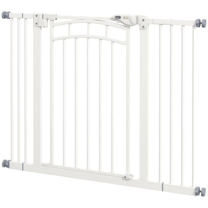 Pressure Fit Safety Stair Gate - Auto Closing Walk Through Door for Pets - Ideal for Small to Medium Dogs, Easy Install, Fits 74-100cm Openings