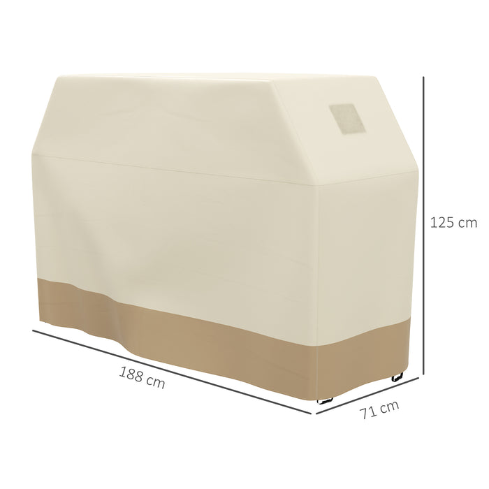 Protective Grill Cover in Beige - 71W x 188L cm with Durable PU Coating - Shields BBQ from Weather and Dust