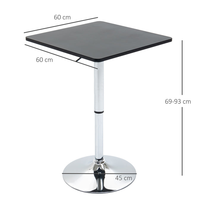 Adjustable Swivel Counter Bar Table - Modern Black and Silver Pub Desk with Electroplating Metal Base - Perfect for Home Entertainment and Dining Spaces