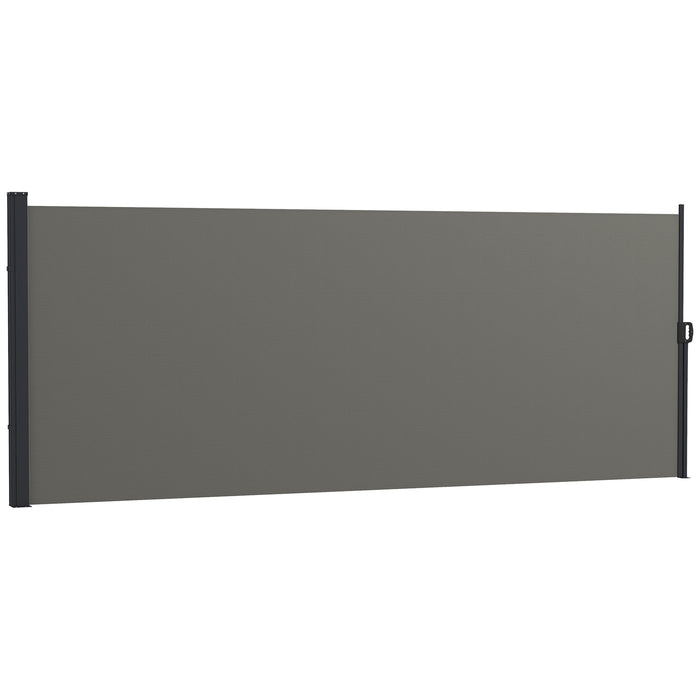 Outdoor Retractable Awning - Privacy Screen for Garden, Hot Tub, Balcony, Terrace, Pool, 400x160cm - Dark Grey Weather-Resistant Hideaway Divider