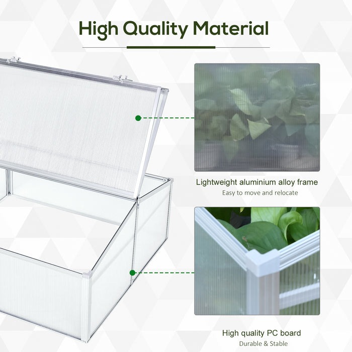 Polycarbonate Greenhouse - Durable Grow House for Flower, Vegetable Plants, and Raised Beds - Ideal for Garden Allotments and Protecting Cultivation 100x100x48cm