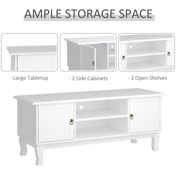 Ivory White Corner TV Stand - Sleek MDF Media Unit Table - Ideal for Space Saving & Living Room Organization