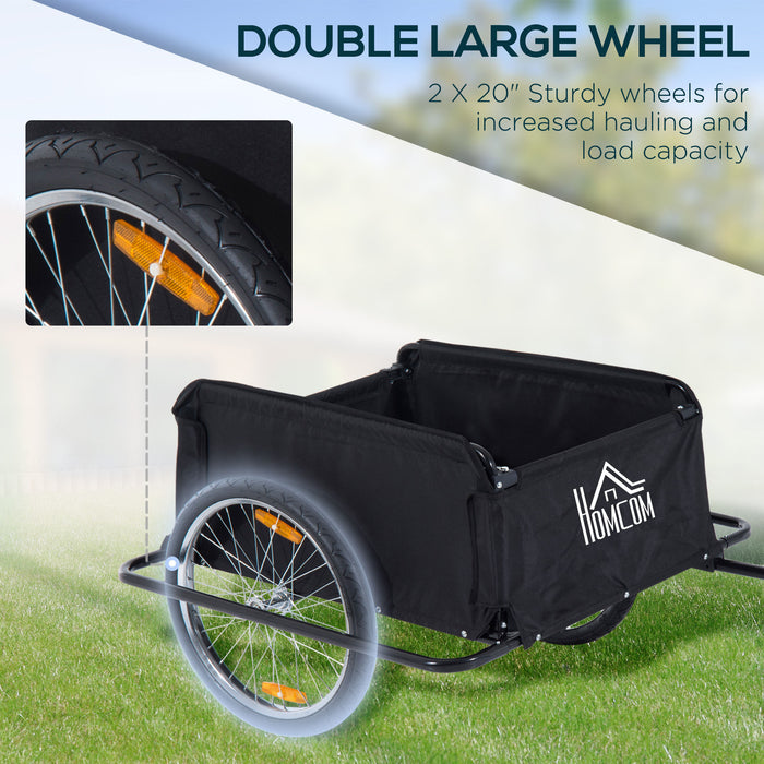 Bike Cargo Trailer with Durable Removable Cover - Versatile Red & Black Design for Transporting Goods - Ideal for Cyclists and Outdoor Enthusiasts