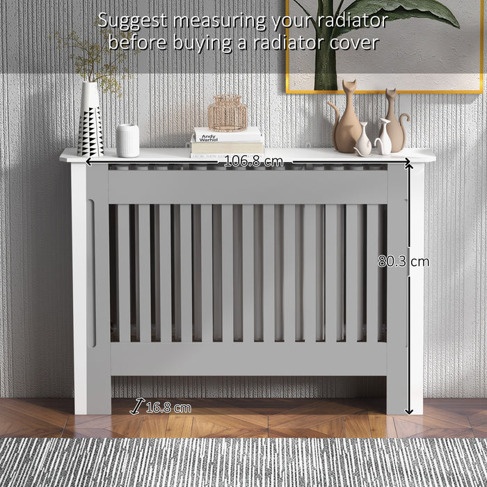 Contemporary Minimalist Radiator Cover - MDF Construction, 112x81x19cm, Sleek White Finish - Stylish Heating Solution for Modern Homes