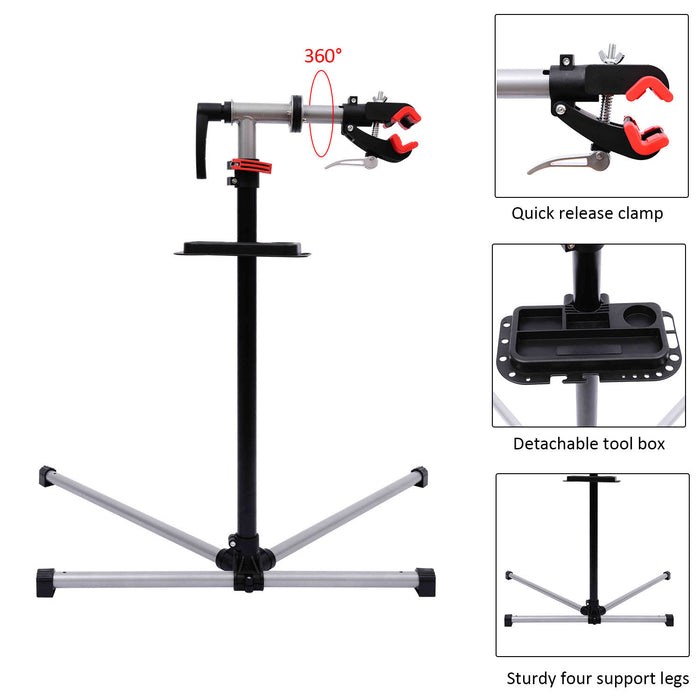 Bike Master ProWorkstand - Heavy-Duty Adjustable Bicycle Repair & Maintenance Station with Display Rack - Ideal for Professional Cyclists & Home Mechanics