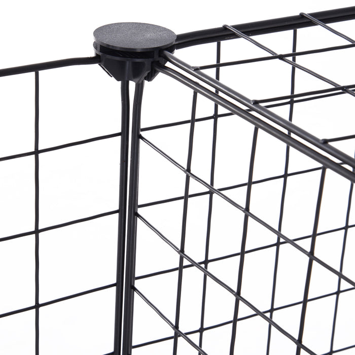 Modular Metal Wire Pet Playpen - 106 x 73 x 36 cm, Durable Black Coating - Ideal for Small Pets & Indoor Play Area