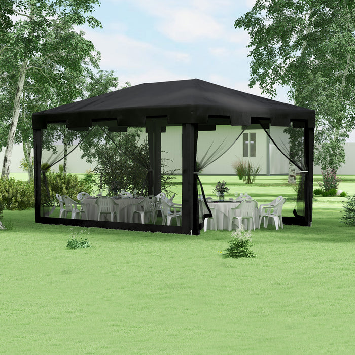 Outdoor Party Tent 4x3m - Waterproof Wedding Gazebo with PE Canopy Shade and Panels - Ideal for Gatherings and Celebrations