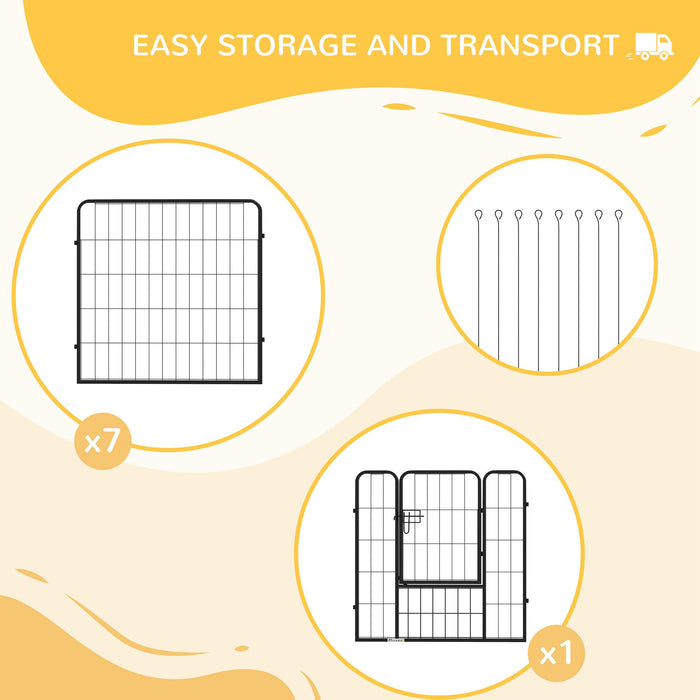 Heavy Duty 8-Panel Pet Playpen - Puppy and Rabbit Enclosure, Foldable, 80 x 80 cm for Indoor/Outdoor Use - Ideal for Play Area and Exercise Pen