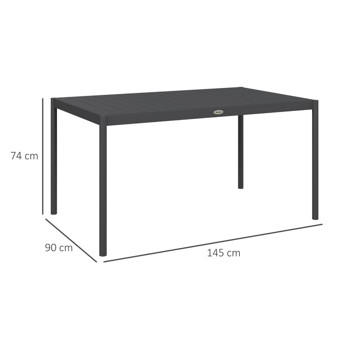 Aluminium Family Patio Dining Table - 6-Seater, Weather-Resistant Outdoor Furniture - Perfect for Gatherings and Backyard Dinners