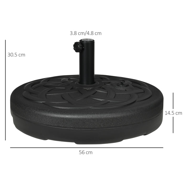 Outdoor Market Umbrella Stand - Durable Garden Parasol Base Holder with Built-In Handle, Water or Sand Fillable up to 25kg/35kg - Ideal for Patio Stability & Sun Protection