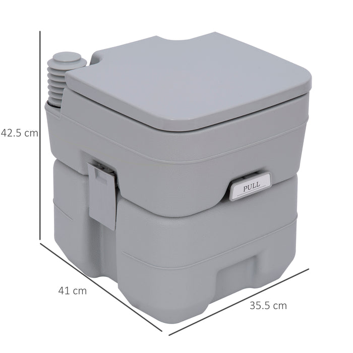 Compact Outdoor Camping Toilet with Carry Handle - Portable Grey Travel Commode for Convenience On-The-Go - Ideal for Campers, Road Trips, and Emergencies