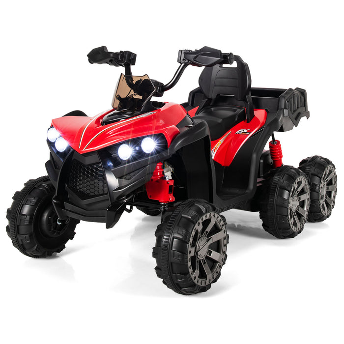 Kids Electric ATV 6 Wheel 4 Motors - Black - Perfect Adventurous Ride-On Toy for Outdoor Play