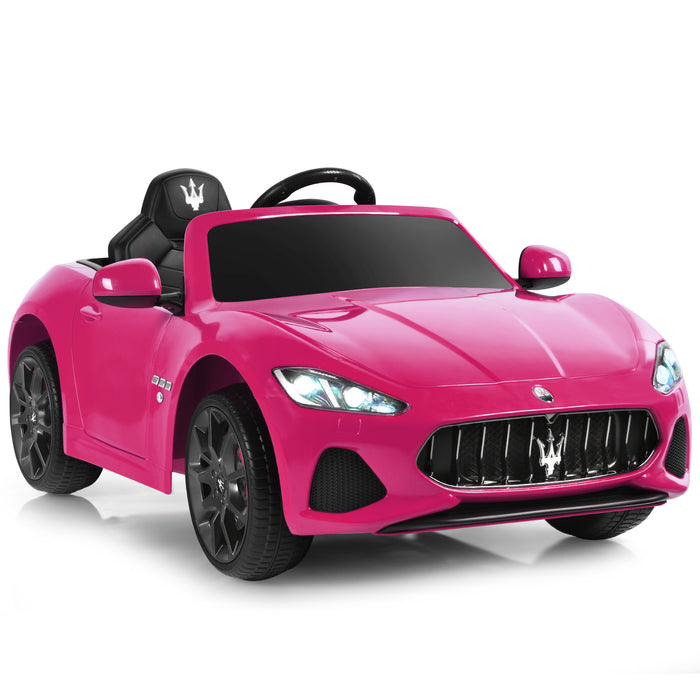 Maserati Toy Vehicle, 12V Battery Powered - Pink Kid's Ride-on Car, Electric Motor - Ideal for Children's Outdoor Play and Motor Skill Development