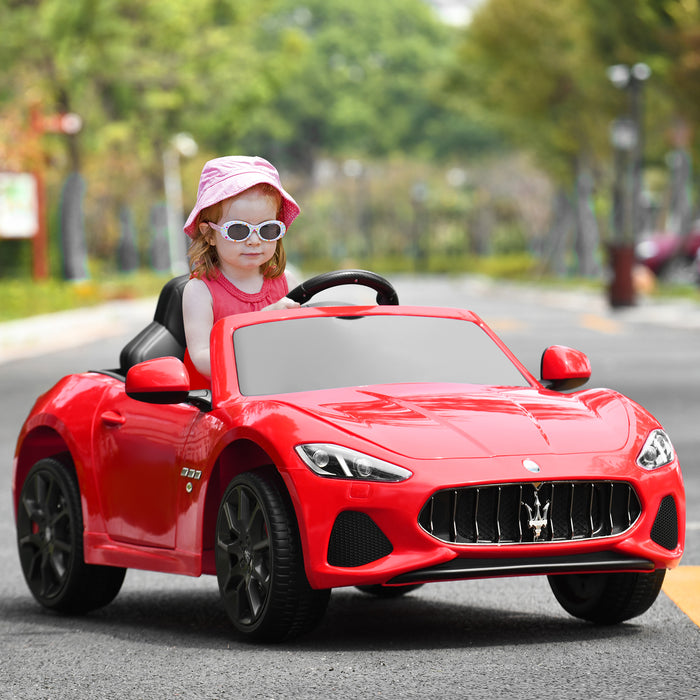 Maserati Toy Vehicle, 12V Battery Powered - Pink Kid's Ride-on Car, Electric Motor - Ideal for Children's Outdoor Play and Motor Skill Development