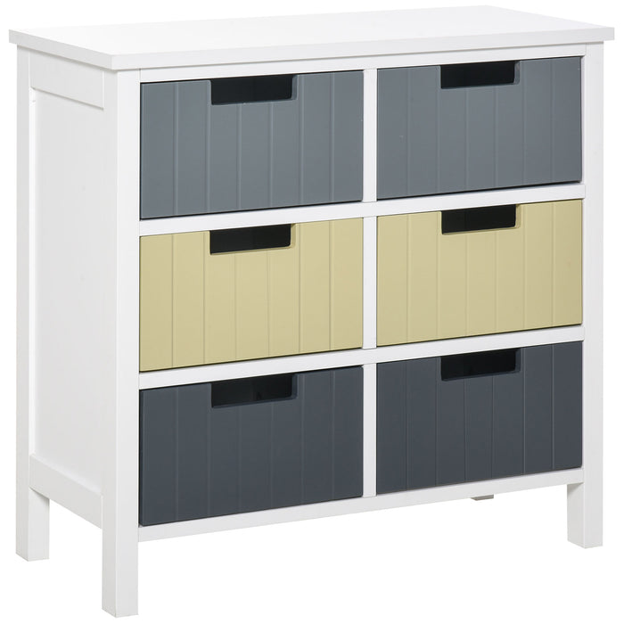 6-Drawer Storage Tower - Wooden Top Dresser Chest, Bedroom Closet Organizer - Ideal for Nursery, Hallway & Living Spaces