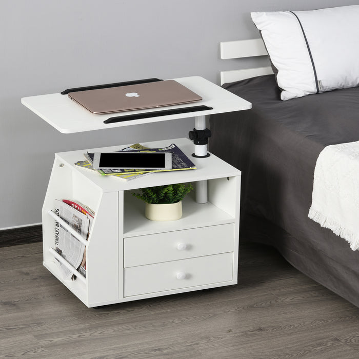 Swivel Bedside Companion - Functional End Table & Nightstand for Living Spaces - Ideal for Bedroom and Living Room Convenience