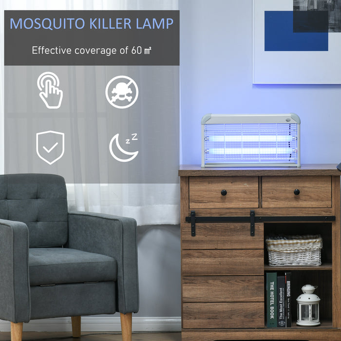 30W Electric Fly Mosquito Killer - Free Standing or Wall Hanging Bug Zapper with 60m2 Coverage - Efficient Insect Elimination for Home & Office Use