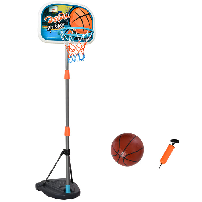 Kids' Adjustable Aluminum Basketball Hoop Stand - Includes Height Customization & Ball - Perfect for Young Athletes & Outdoor Play