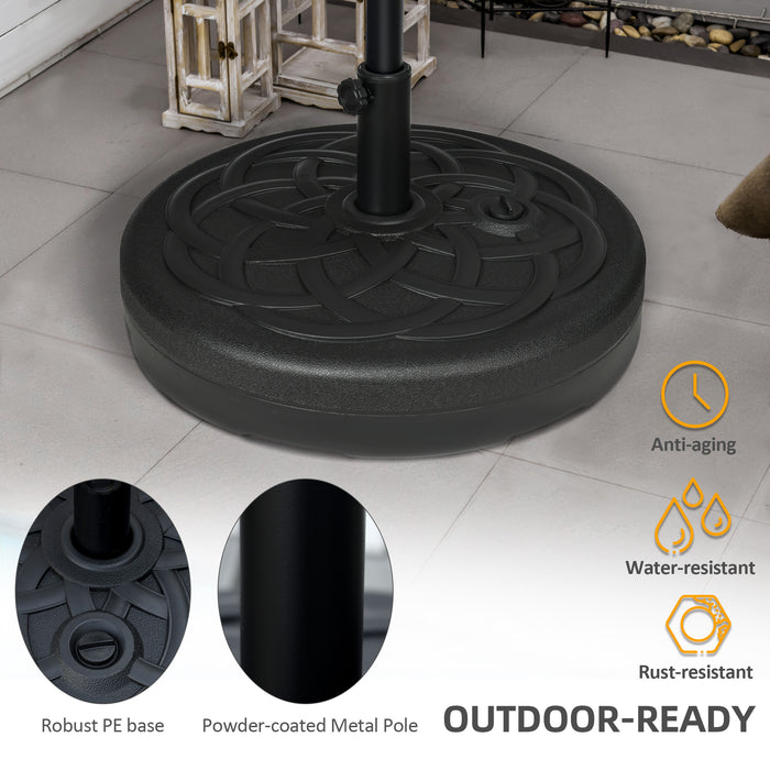 Outdoor Market Umbrella Stand - Durable Garden Parasol Base Holder with Built-In Handle, Water or Sand Fillable up to 25kg/35kg - Ideal for Patio Stability & Sun Protection