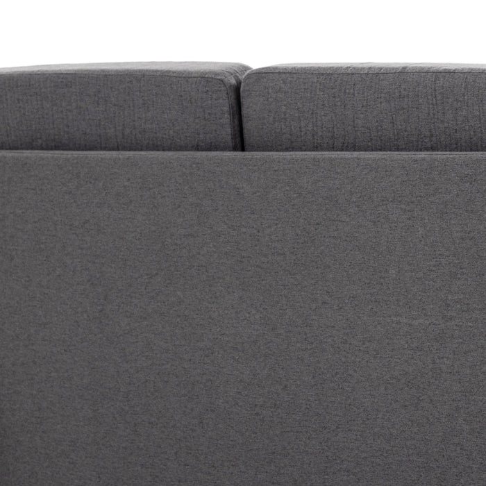 Modern 2-Seater Loveseat - Compact Dark Grey Sofa with Wood Legs and Armrests - Ideal for Small Living Spaces