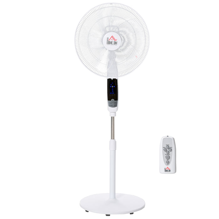 Pedestal Stand Fan with LED Display - 54" Adjustable Oscillating Fan with 3 Speeds & Modes, 85° Range - Includes 3M Remote for Living Room Comfort