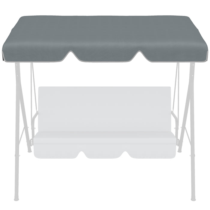 2-Seater Garden Swing Canopy Replacement - UV50+ Sun Protection, Durable Tubular Frame Compatible - Ideal for Outdoor Relaxation and Comfort, Dark Grey