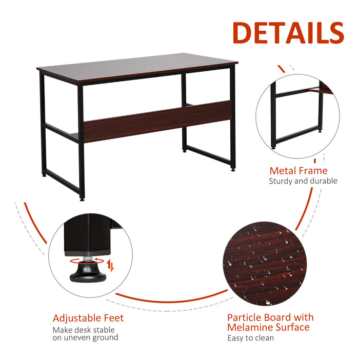 Adjustable Home Office Computer Desk - Study and Writing Workstation with Storage Shelf and Metal Frame - Ideal for Laptop Users with Space-Saving Needs