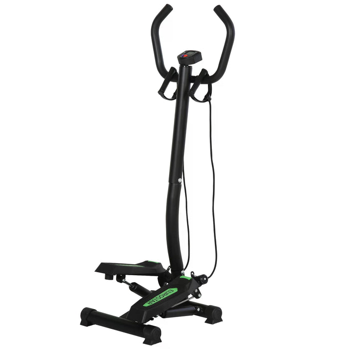 Compact Free Standing Stepper - Space-Saving 40x48x118cm Exercise Machine in Black/Green - Ideal for Home Cardio Workouts & Fitness Enthusiasts