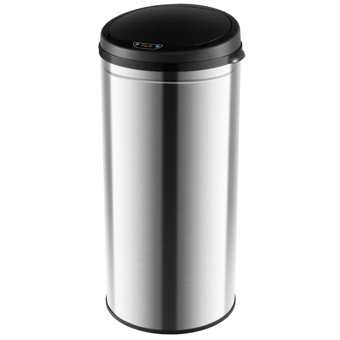 Motion Sensor Touchless Trash Can - Silver, Dual Control Mechanism - Ideal for Hygienic Waste Disposal