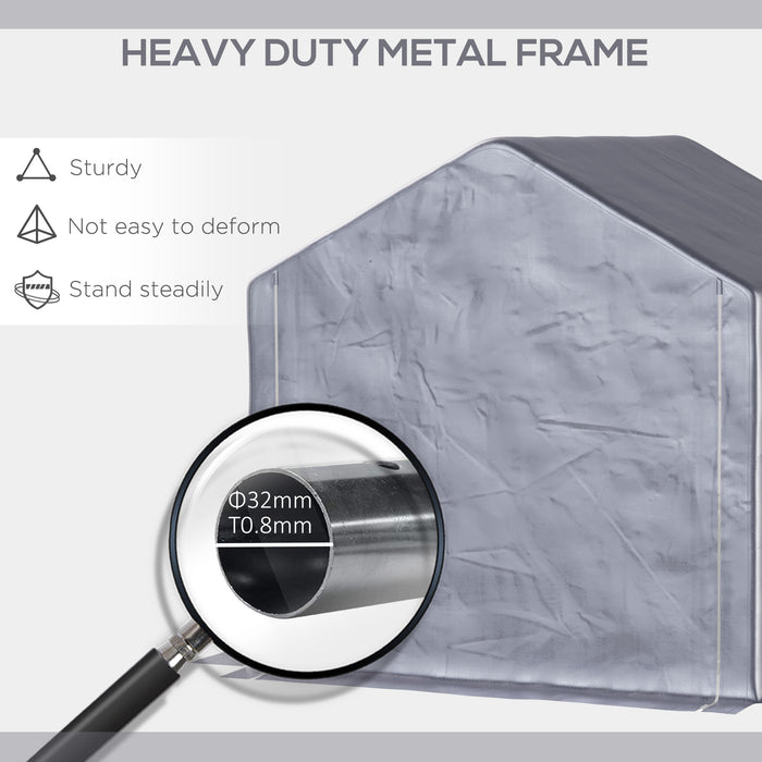 Galvanized Steel Storage Tent 2x2m - Waterproof Outdoor Carport Gazebo with UV Protection, Grey - Ideal for Garden Garage and Weather-Resistant Vehicle Shelter