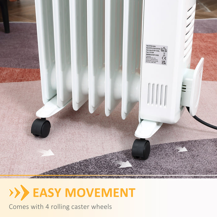 1630W Digital Oil-Filled Radiator Heater - LED Display, 7 Fins, 3 Heat Settings, Safety Cut-Off, Remote Control - Ideal for Indoor Heating & Comfort