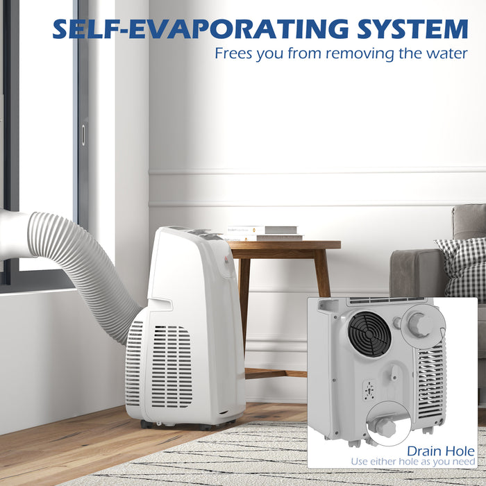 12,000 BTU Portable AC Unit - Air Conditioning with Dehumidifier, Quiet Operation & 24H Timer for Rooms up to 28m² - Easy Mobility with Wheels, Safe Child Lock Feature