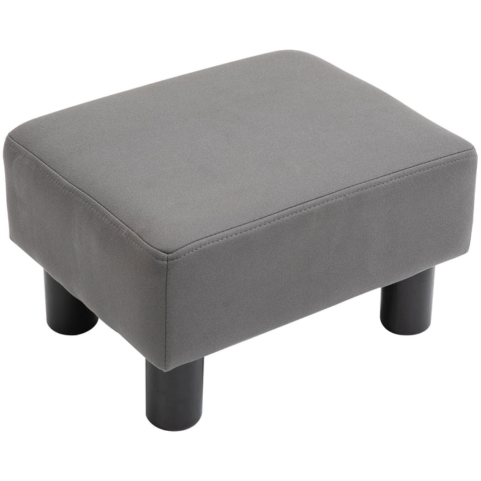 Compact Grey Footstool with Sturdy Legs - 40x30x24cm Perfect Foot Rest and Small Seat for Home or Office Use - Comfort Enhancing Accessory for Any Desk-bound Professional