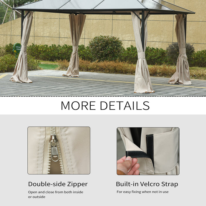 4-Pack Gazebo Privacy Sidewalls - Universal Fit for 3x4m Canopies and Pavilions, Beige Outdoor Shelter Curtains - Enhancing Privacy & Protection for Garden Events and Gatherings