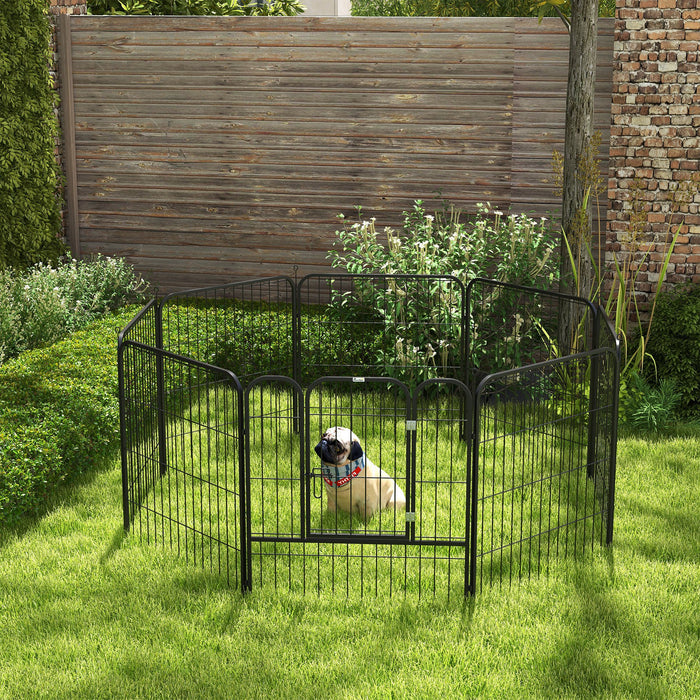 Heavy Duty 8-Panel Pet Playpen - Puppy and Rabbit Enclosure, Foldable, 80 x 80 cm for Indoor/Outdoor Use - Ideal for Play Area and Exercise Pen