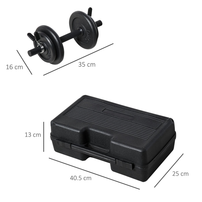 Adjustable Dumbbell Set with Solid Handle - Portable, Easy-to-Store Weights with Carry Case for Fitness Enthusiasts - Ideal for Men and Women’s Full-Body Workouts, Home and Office Use