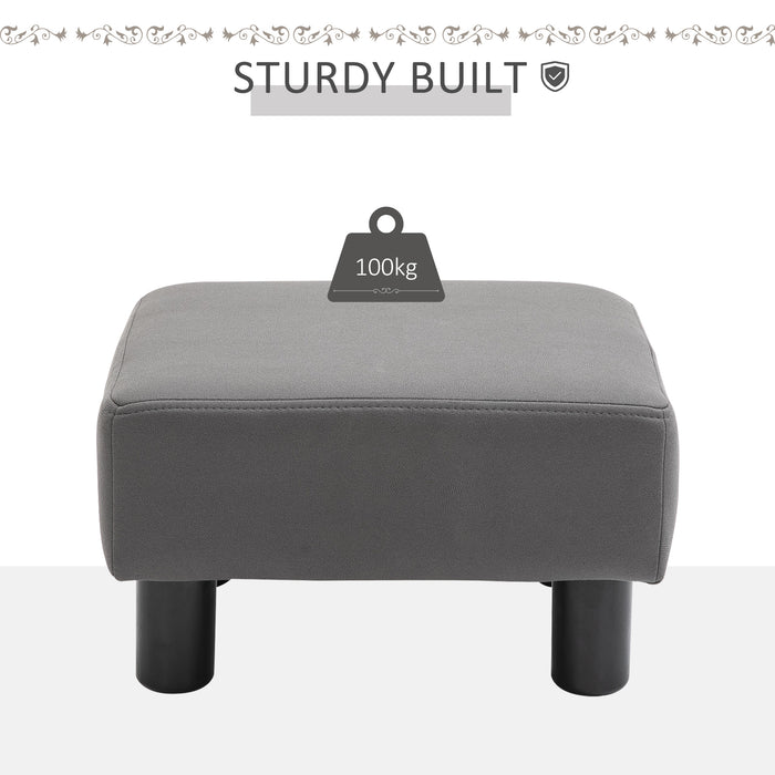 Compact Grey Footstool with Sturdy Legs - 40x30x24cm Perfect Foot Rest and Small Seat for Home or Office Use - Comfort Enhancing Accessory for Any Desk-bound Professional