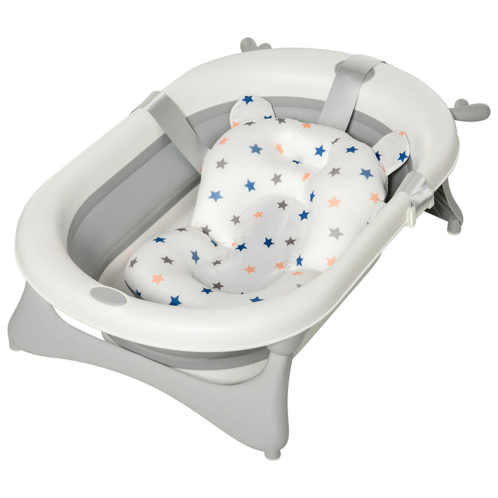 Foldable Infant Bath Tub - Temperature Responsive Drain Plug and Compact Design - Ideal for Newborns to Toddlers up to 3 Years