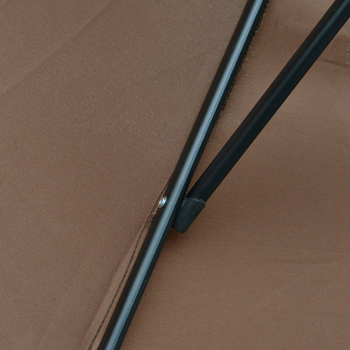 Cantilever Banana Umbrella - 3M Patio Parasol in Steel Brown, Sun Shade & Rain Protection - Ideal for Outdoor Spaces and Garden Lounging