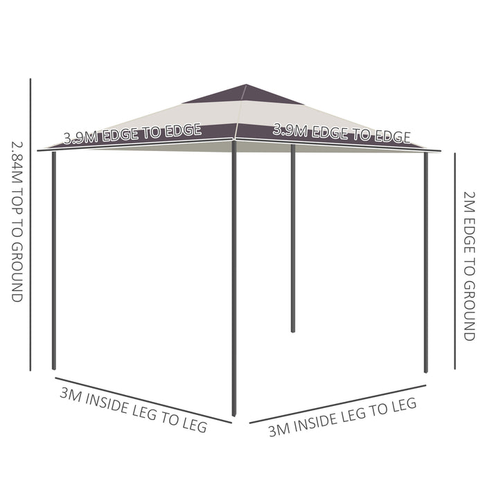 4x4m Pop-up Canopy Gazebo - Steel Frame with Adjustable Legs & Roller Bag for Easy Transport - Ideal for Outdoor Parties and Events