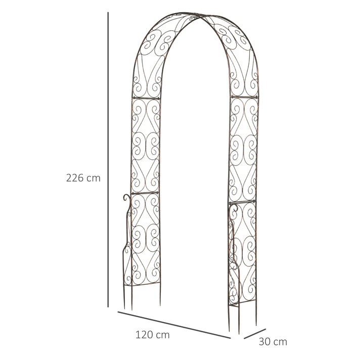 Elegant Metal Garden Rose Arch - Sturdy Arbour Trellis for Climbing Plants & Wedding Decorations - Ideal for Outdoor Events and Garden Entrances