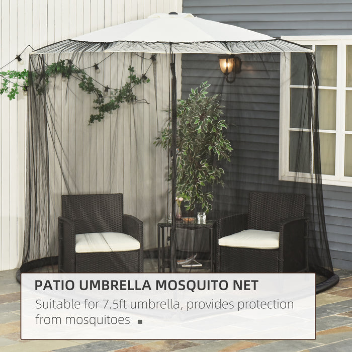 Outdoor Patio Umbrella Screen Cover - 2.3m Mosquito & Insect Net with Zipped Door - Ideal for Bug-Free Al Fresco Dining