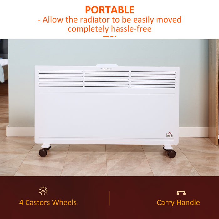 Portable Electric Convector Heater - 2 Heat Settings, Freestanding or Wall-Mounted, Adjustable Thermostat with Safety Cut-Off - Ideal for Home and Office Heating Solutions