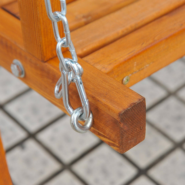 3-Seater Wooden Garden Swing - Sturdy Outdoor Bench Seating with Canopy - Perfect Relaxation Spot for Families and Gardens